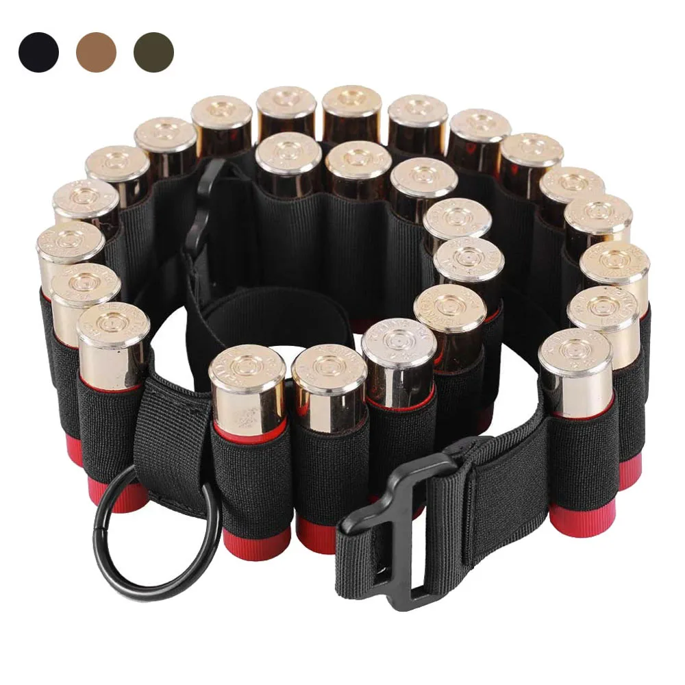 

Tactical 25 Rounds Shotgun Shell Bandolier 12/20 Gauge Ammo Belt Shotgun Sling with Shell Holder Rifle Bullet Cartridge Holster