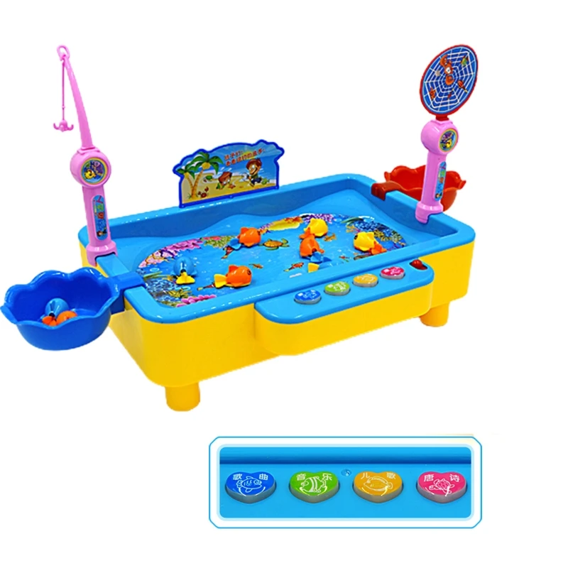 

Children's electromagnetic fishing toy with music and lights 54DA