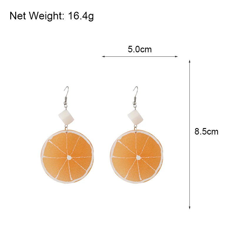AMORCOME Ins Горячая личность лимонов длинные серьги в виде капель с уникальный