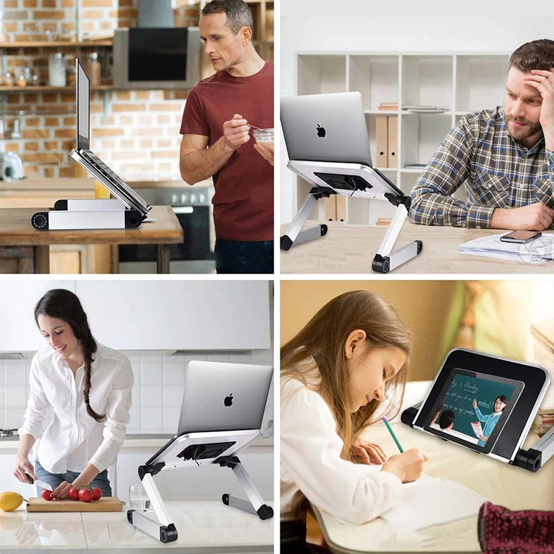 

Adjustable Laptop Desk Portable Laptop Desk For Bed Aluminum Alloy Stand Notebook Stand Lap Desks TV Bed Tray Standing Desks