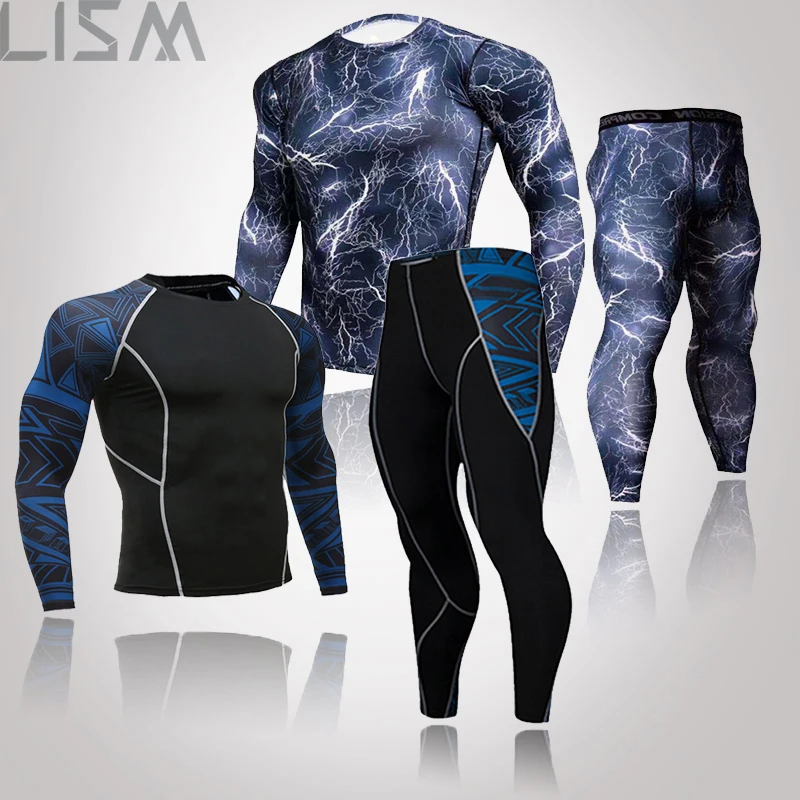 

Мужское длинное нижнее белье, рубашка, высокоскоростной компрессионный костюм для сухих ММА, костюм для бега, защитный костюм для спортивно...