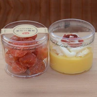 24pcs net red ice cream box yogurt pudding cup transparent cylinder with lid jelly small pastry cake dessert packaging boxes