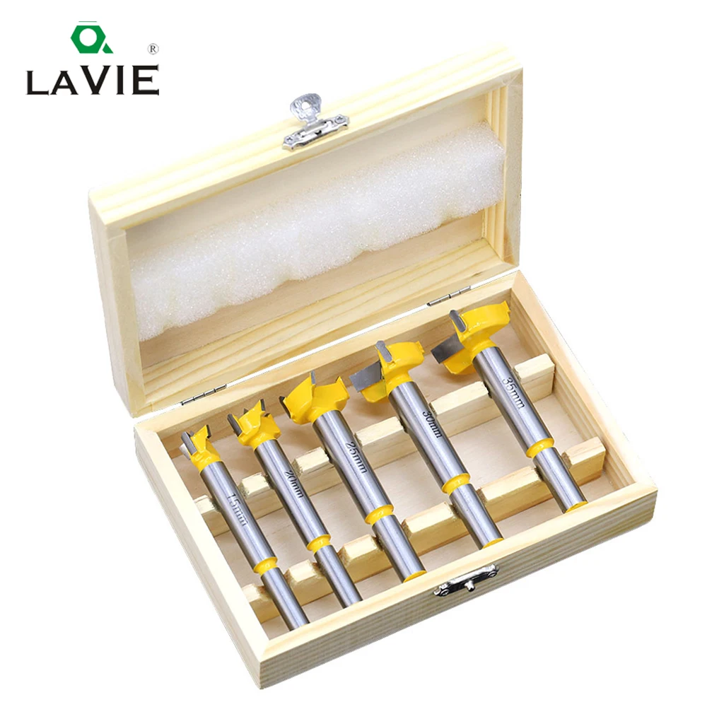 

5pc Forstner Tips Hinge Boring Drill Bit Set for Carpentry Wood Window Hole Cutter Auger Wooden Drilling Dia 15 20 25 30 35mm