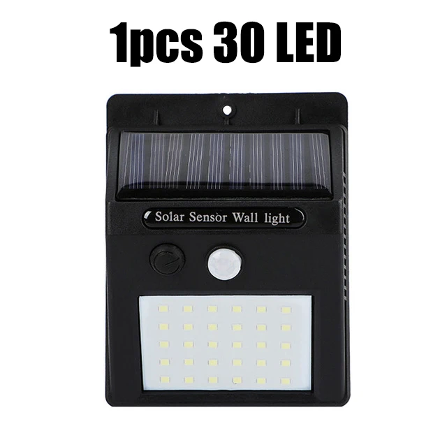 30 LED 30/42/92 светодиодный солнечный свет сада движения Сенсор ночного безопасности Солнечный настенный светильник с дистанционным управлением Управление Водонепроницаемый открытый двор - Испускаемый цвет: 30 LED