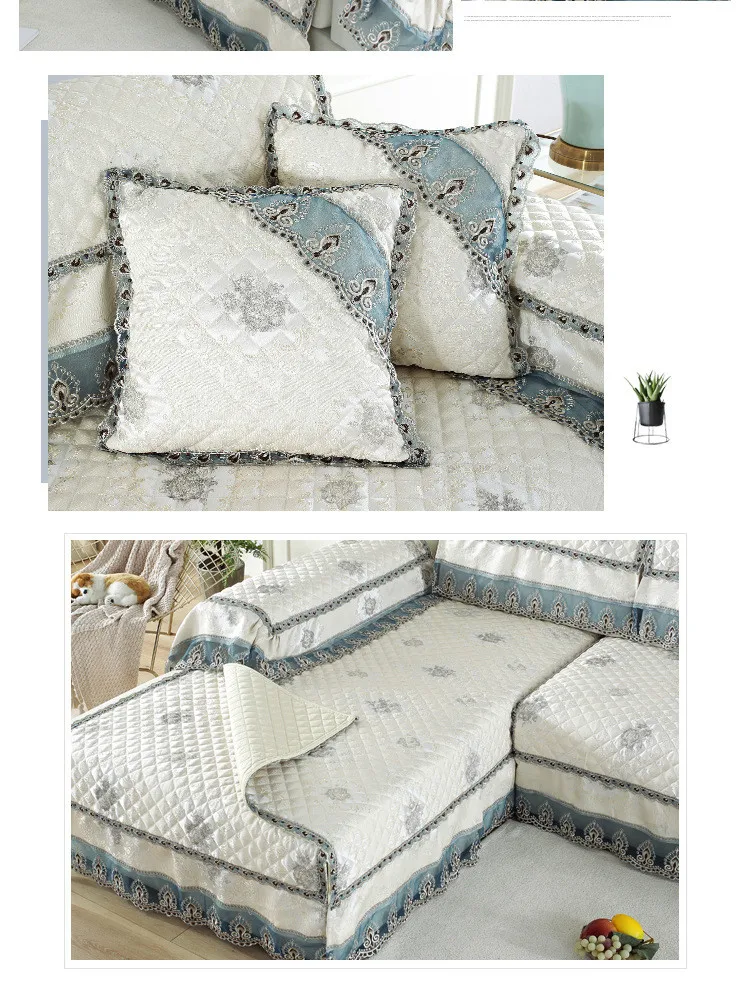 Forros para muebles de sala Нескользящая мебельная крышка кружевной диван-коврик с цветочным узором секционные кушетки для диванов TS153