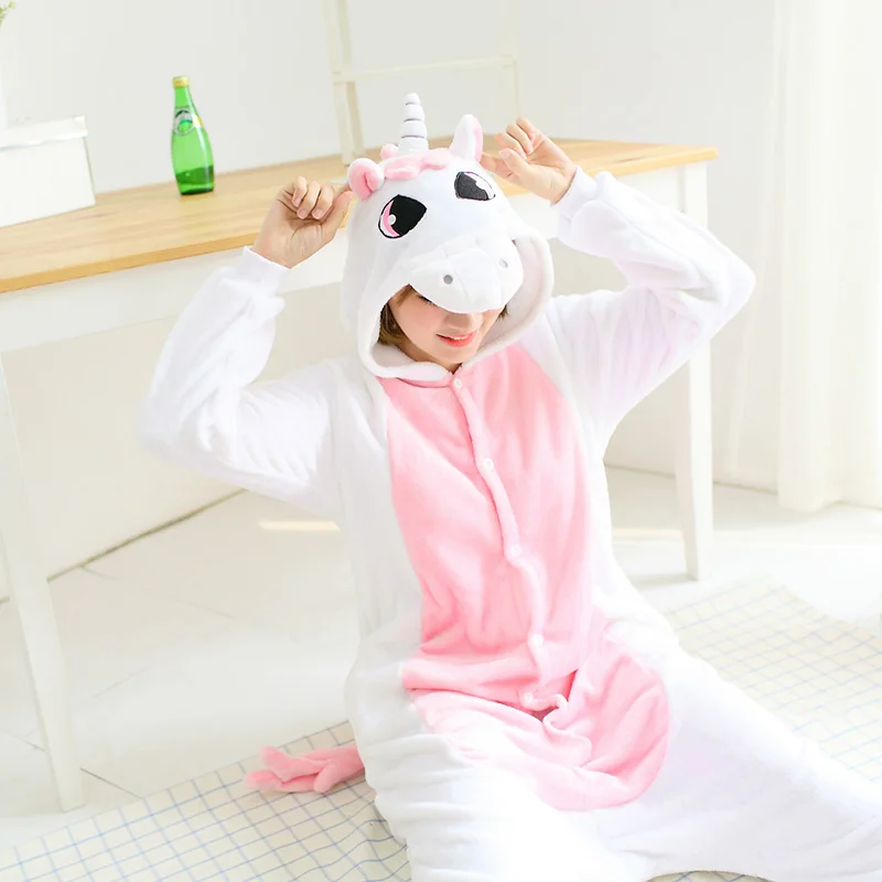 &quot2019 единорог пижамы onesie женские кугуруми панда зимняя Фланелевая пижама