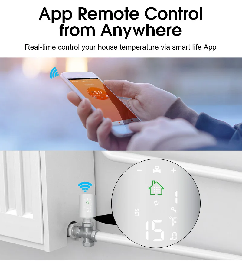 Tuya Smart ZigBee клапан радиатора TRVs программируемый нагревательный термостат