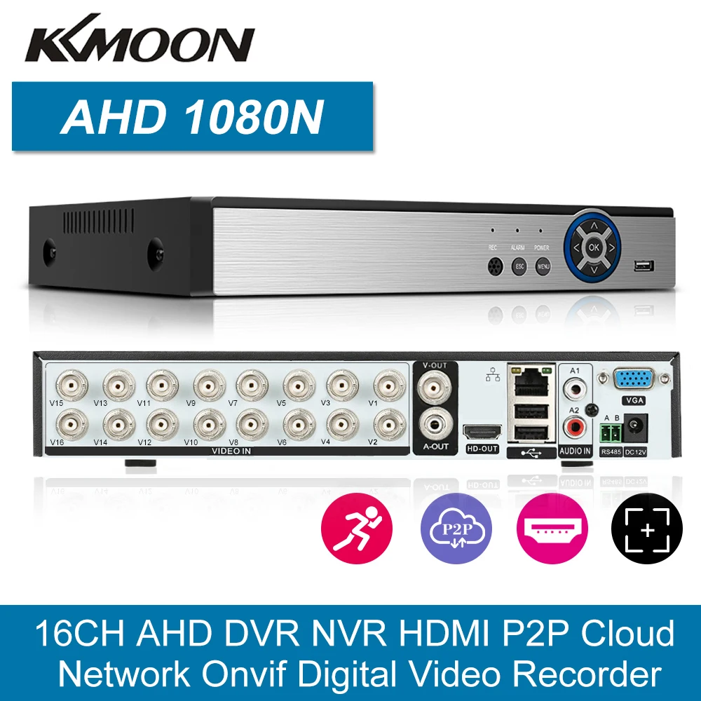 16CH 1080P Гибридный AHD/цифровой видеорегистратор ONVIF CCTV цифровой DVR P2P удаленный