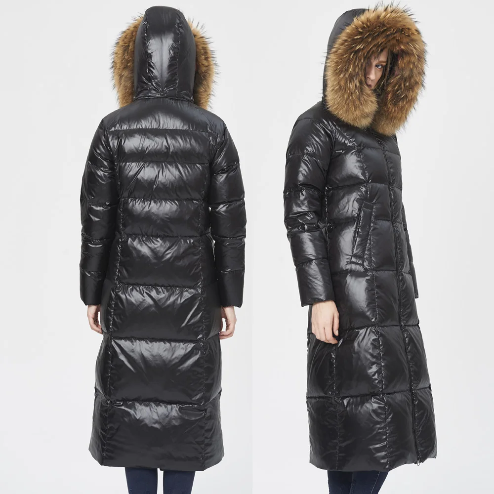 Женское зимнее пальто с капюшоном и воротником из меха енота|parka parka|parka womenparka coat |