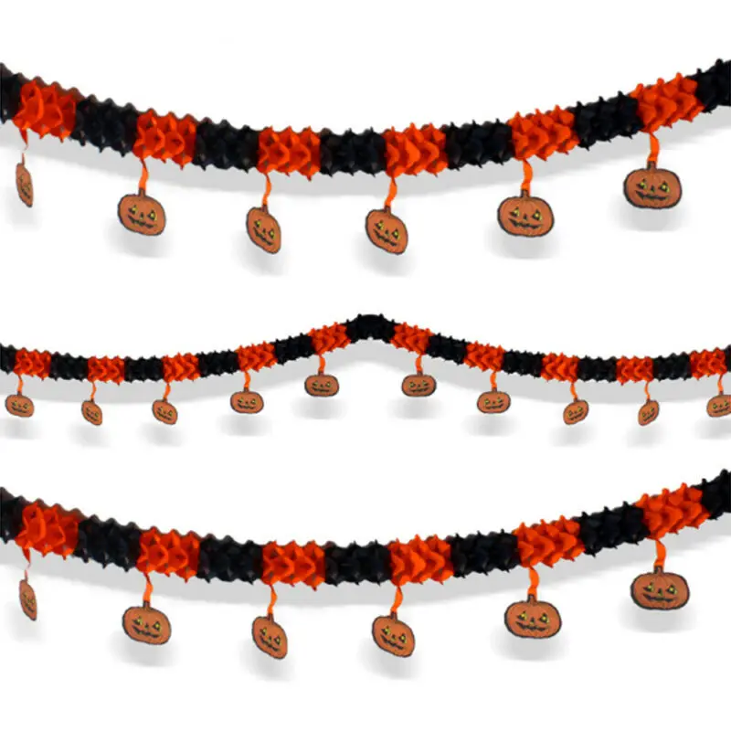 Гирлянда на Хэллоуин баннер в виде тыквы висячий флаг 3 м праздничный для