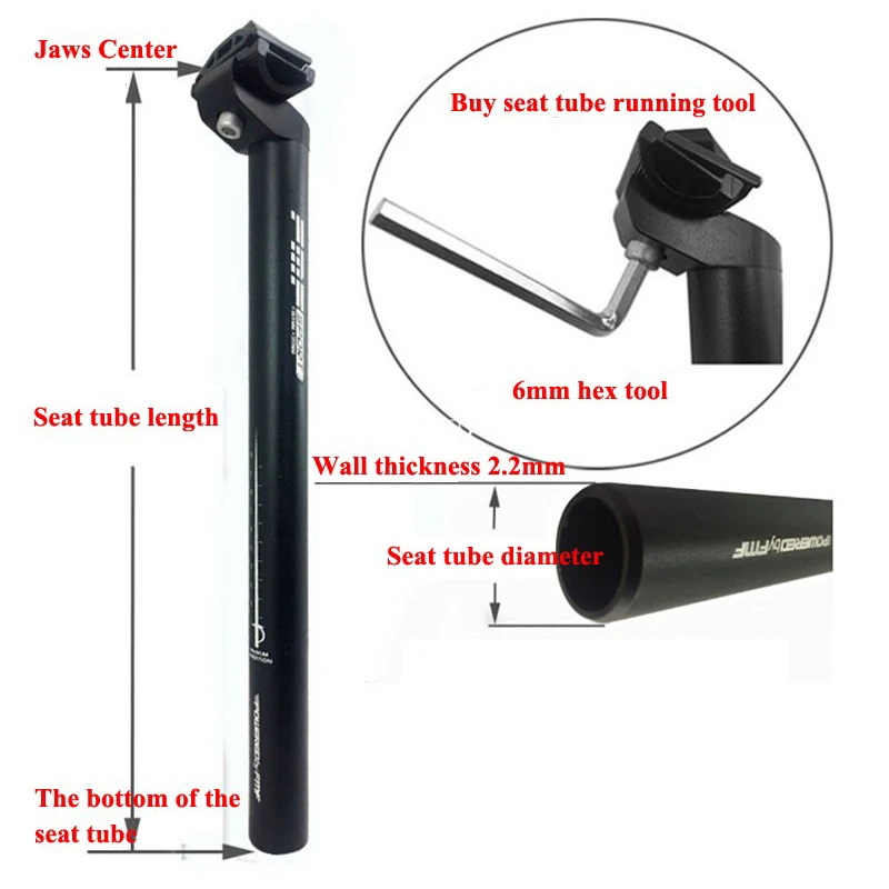 

WEST BIKING 25.4/ 27.2/ 28.6/ 30.4/ 30.8/ 31.6 *350mm/450mm Mountain Bike Seat Post Tube MTB Road Cycling Bicycle Bike Seat Post