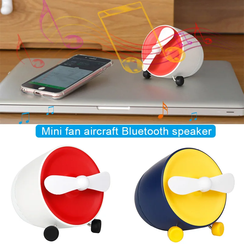 Aircraft Wireless Bluetooth Speaker Mini Portable Fan Mobile Phone Universal Bass Audio AS99 | Электроника