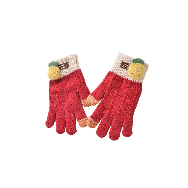 Детские Зимние перчатки для девочек от 3 до 6 лет детские теплые мягкие вязаные с