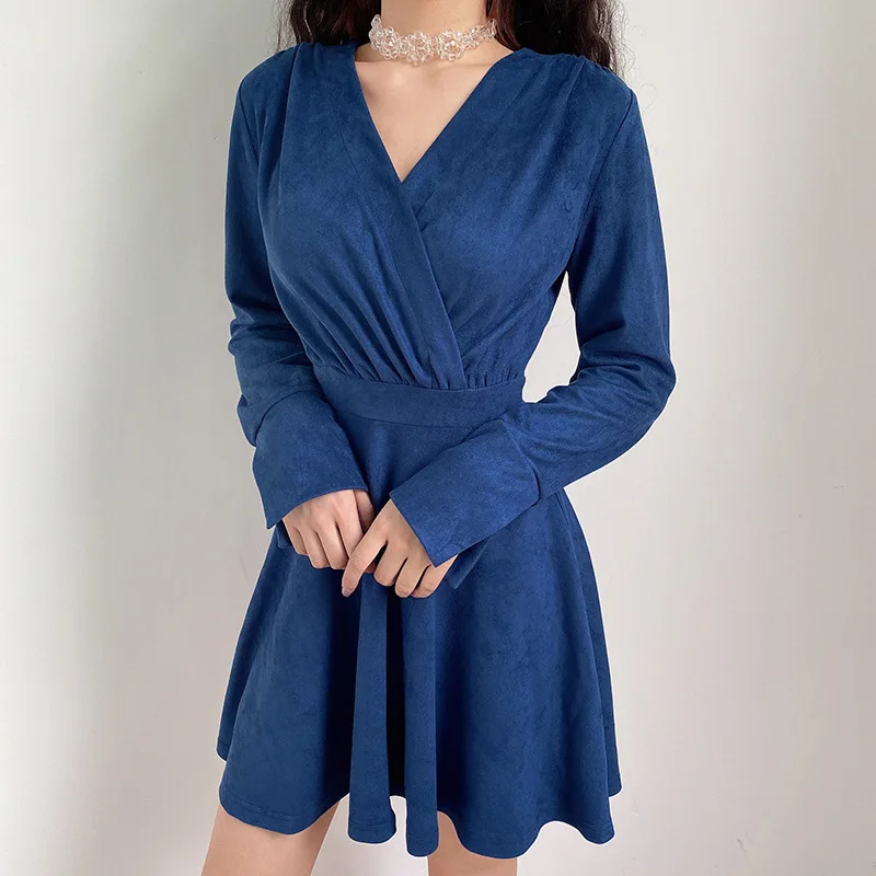 Женское вечернее платье из замши JIEZuoFang облегающее искусственной с длинным