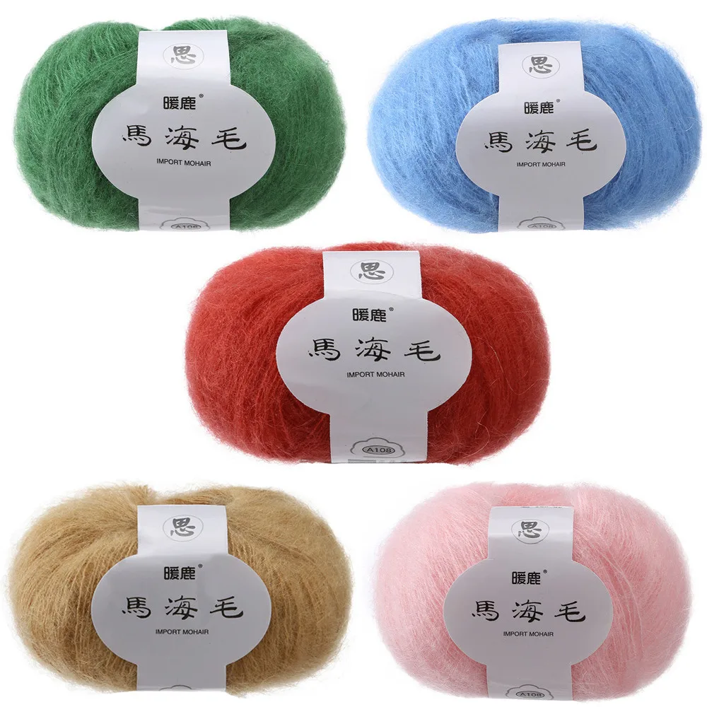 Лучшие продажи 2020 продуктов мягкий мохер вязание шерсть пряжа DIY шаль шарф