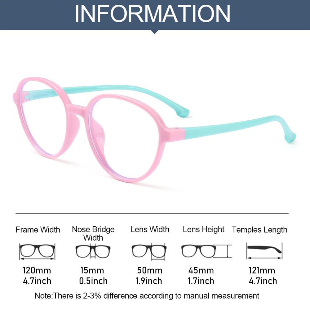 

New Round Frame Anti Blue Light Glasses Plain Glasses Children Radiation Protection for kid Computer Phone Online Course