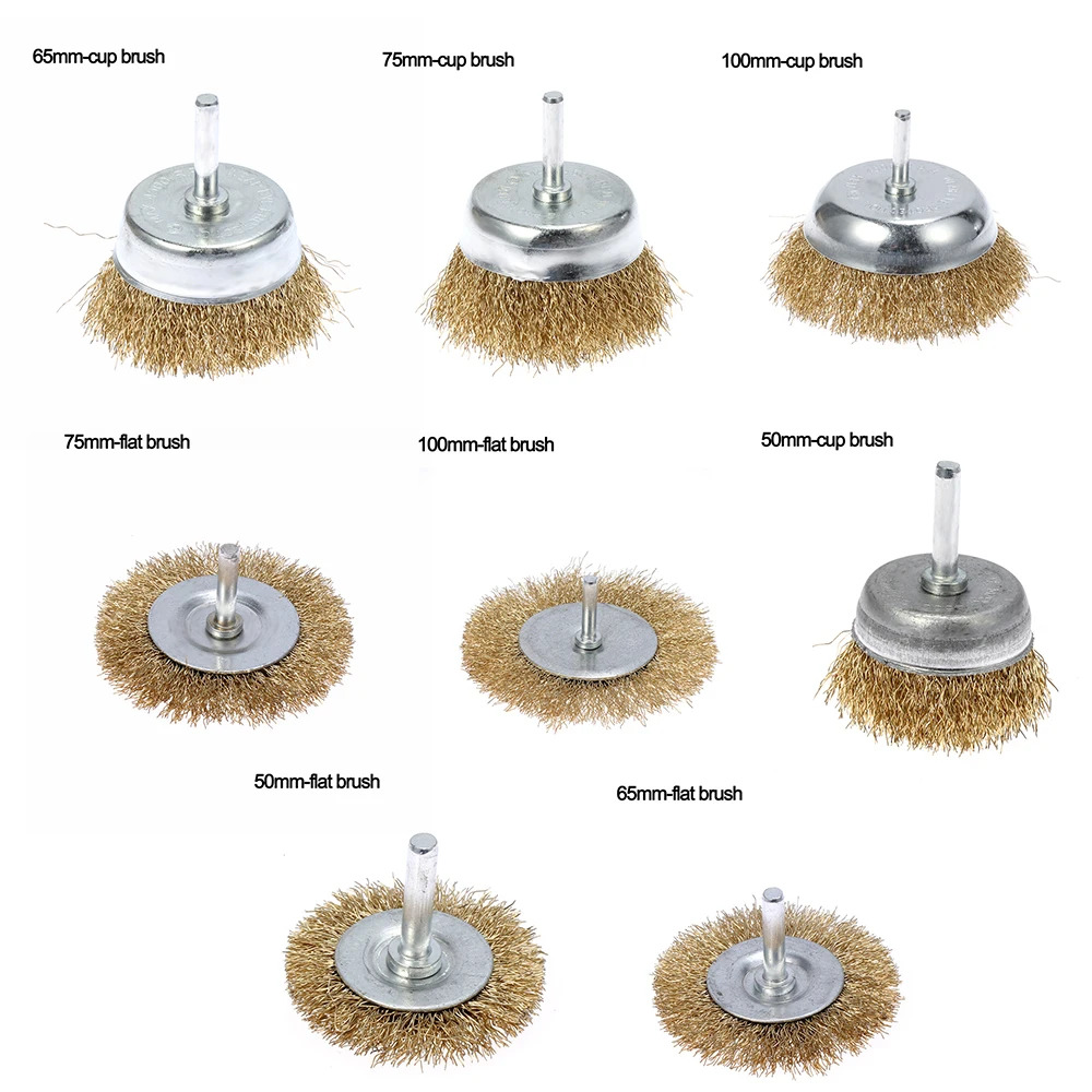 Латунные проволочные колеса плоская чашка щетка для удаления ржавчины полировка