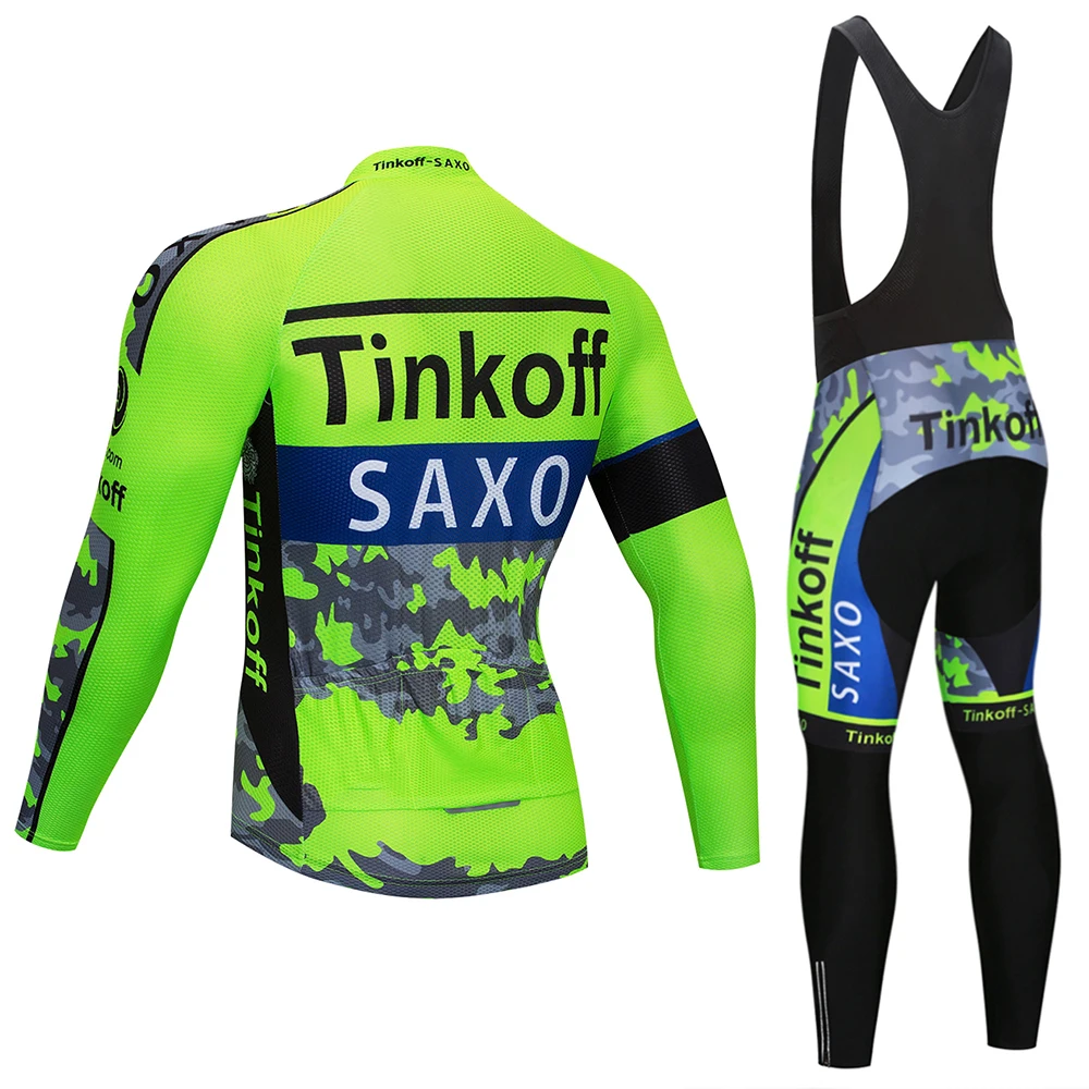 Tinkoff длинный рукав Велоспорт Джерси Брюки Велосипедный спорт Велоспорт осенняя одежда комплект одежды Ropa Ciclismo 19D силикон