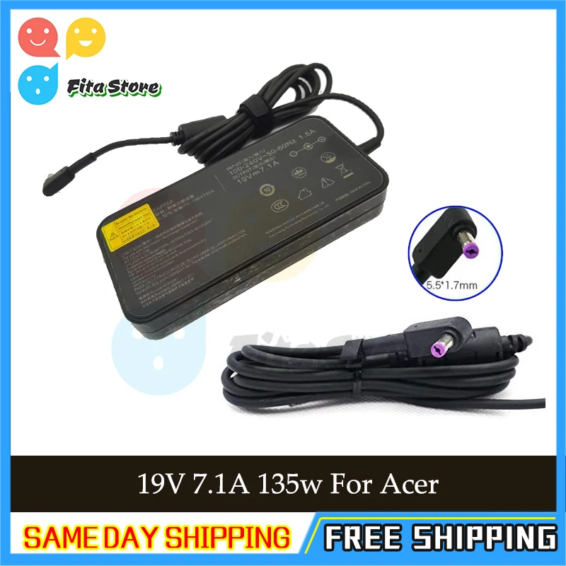 135W 19V 7.1A 5.5*1.7мм Зарядное устройство для ноутбука AC для Acer Aspire V17 Nitro LITEON ADP-135KB PA-1131-16 VN7-792G-59CL