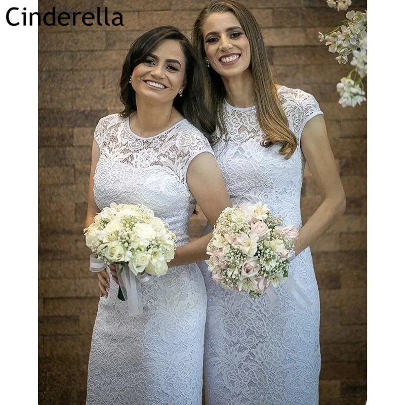 

Кружевные платья подружки невесты 2021, платье до колена с рукавами-крылышками, кружевные платья подружки невесты с молнией сзади, платья для ...