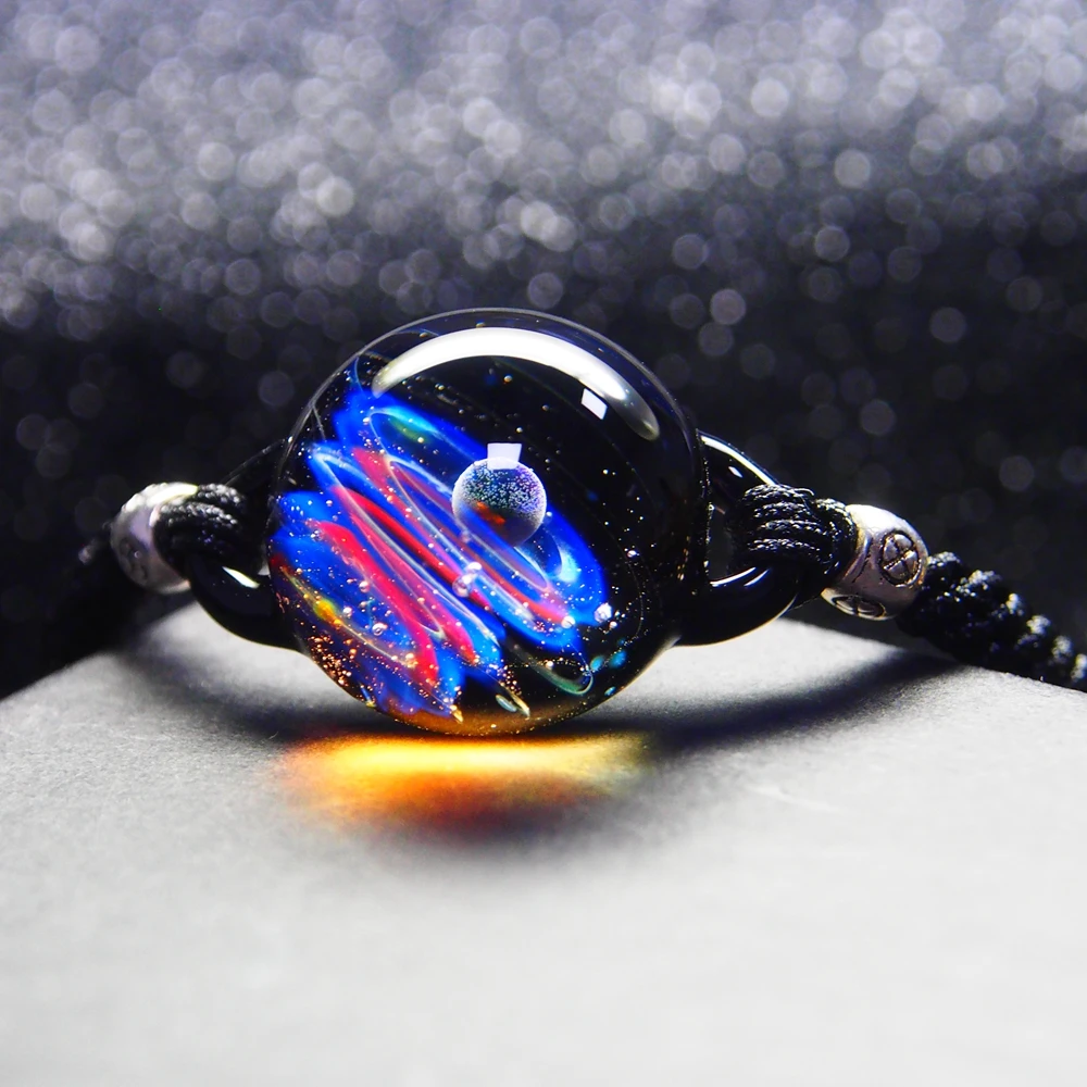 necklace 26 Вселенная планеты стеклянные браслеты из бисера и браслеты галактика модные ювелирные изделия галактика солнечной системы браслет для женщин Рождество - Окраска металла: necklace 26
