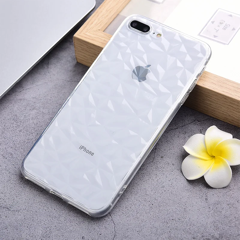 Специальный Роскошный прозрачный мягкий чехол из ТПУ в форме бриллианта для Apple