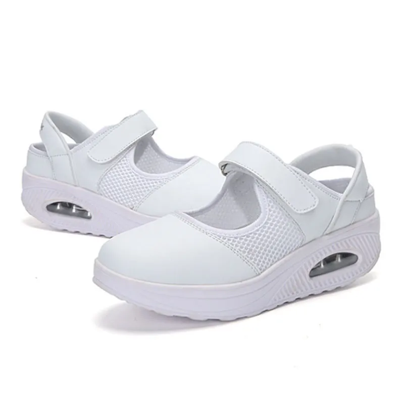 Женские кроссовки на танкетке LIN KING повседневные дышащие с глубоким вырезом