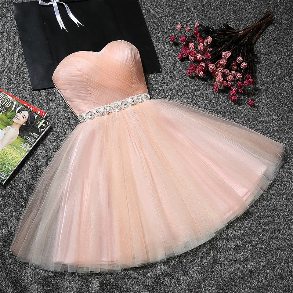 

Pink Graduation Dresses 2020 Illusion Short Prom Dresses Women Party Night Formal Vestidos Gowns Cocktail Tulle Homecoming Dress
