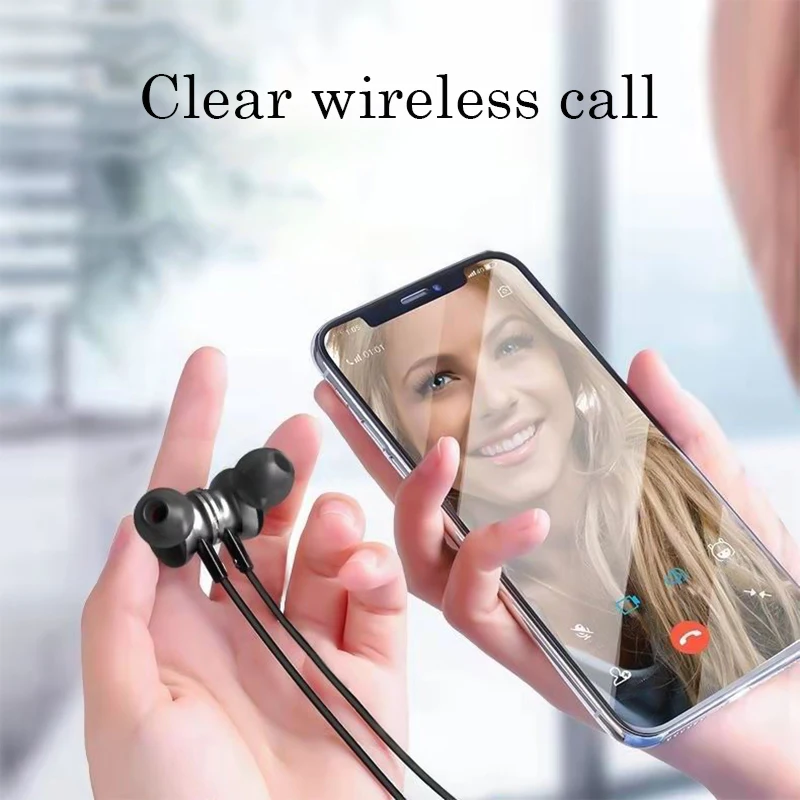 

Bluetooth 5.0 Wireless Headwear Earbud Waterproof Sweat-proof Magnetic Absorption Design Headset for iPhone Huawei Xiaomi