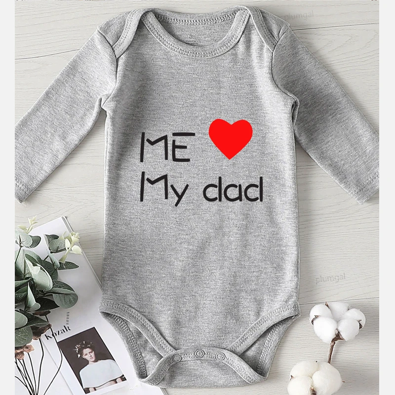 Цельный Детский комбинезон с принтом Одежда для новорожденных малышей Я люблю