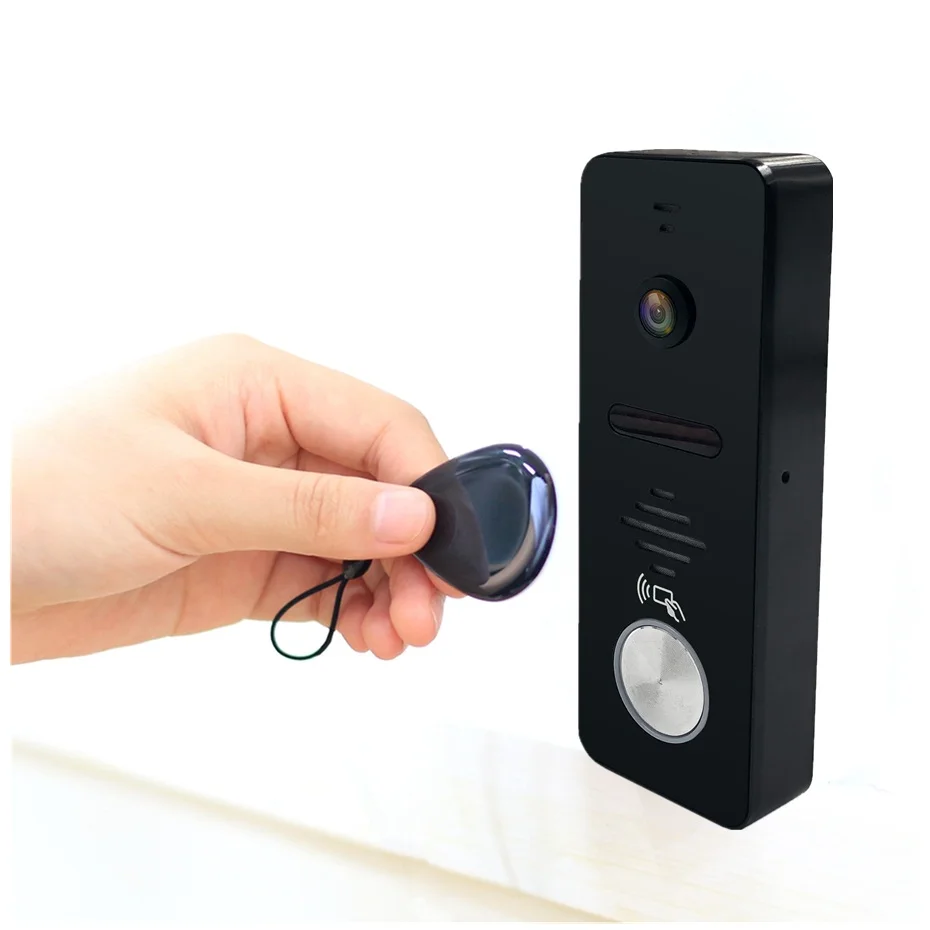 Dragonsview 7 дюймов видеодомофон RFID видео домофон система черная картинка видео запись движения Обнаружение широкий угол 130