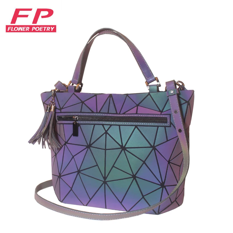 

New Tassel Shoulder Bags Women Geometric Messenger Bag Set Female Holographic Handbag And Purse Bag Travel Totes bolsa feminina