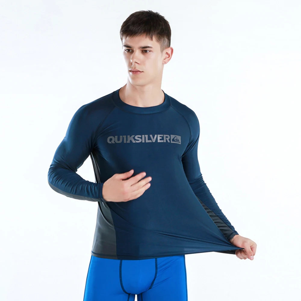 New Men's Anti-Ultraviolet Long-Sleeve Rash Guard Surfing Suit Stretch Close-Fitting Quick-Drying Swimming Surfing T-Shirt M-6XL