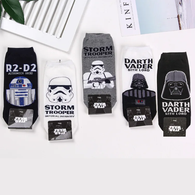Носки-башмачки серии Disney Star Wars новые корейские Персонализированные носки с