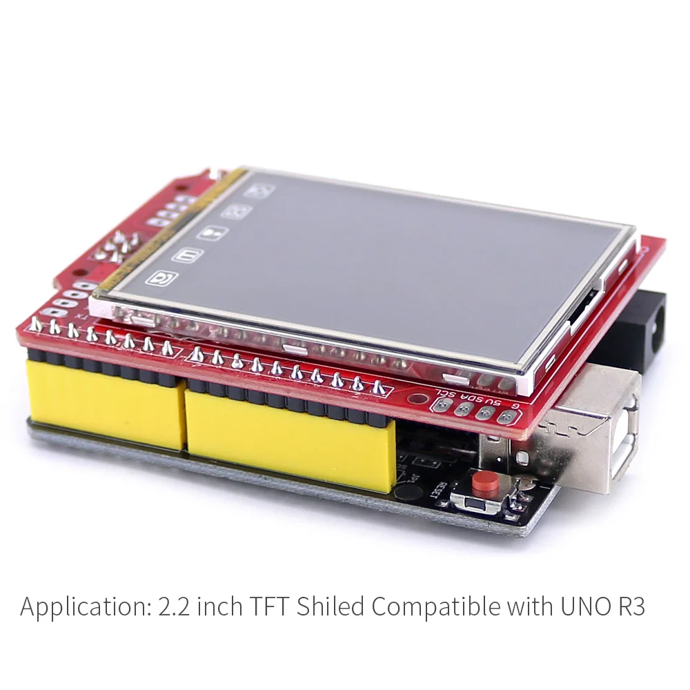Модуль TFT с ЖК дисплеем 2 дюйма сенсорный экран + Комплект UNO R3 usb кабелем/картой