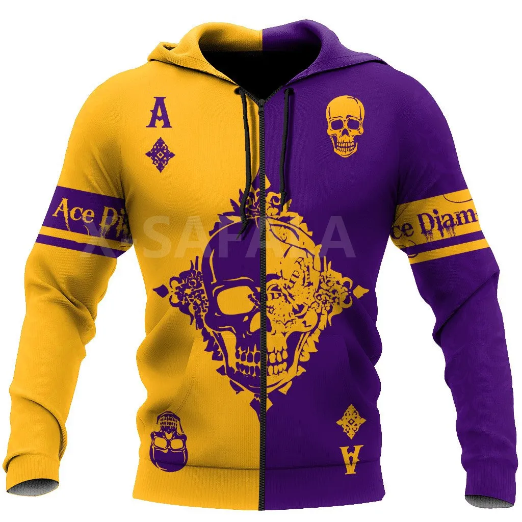 

Poker Ace Diamond Skull 3D All Print Plus 6 Hoodie Man Women Harajuku Outwear Zipper Pullover Sweatshirt Casual Unisex Jacket