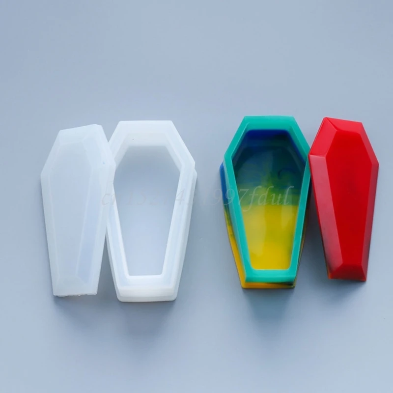 

Resin Crystal Epoxy Mold Coffin Trinket Box Silicone Mould Container Making Tool