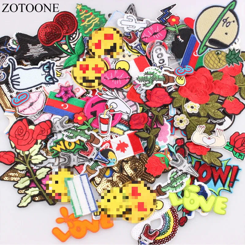 ZOTOONE случайному выбору патч значки на одежду Утюг вышитые аппликация пришить