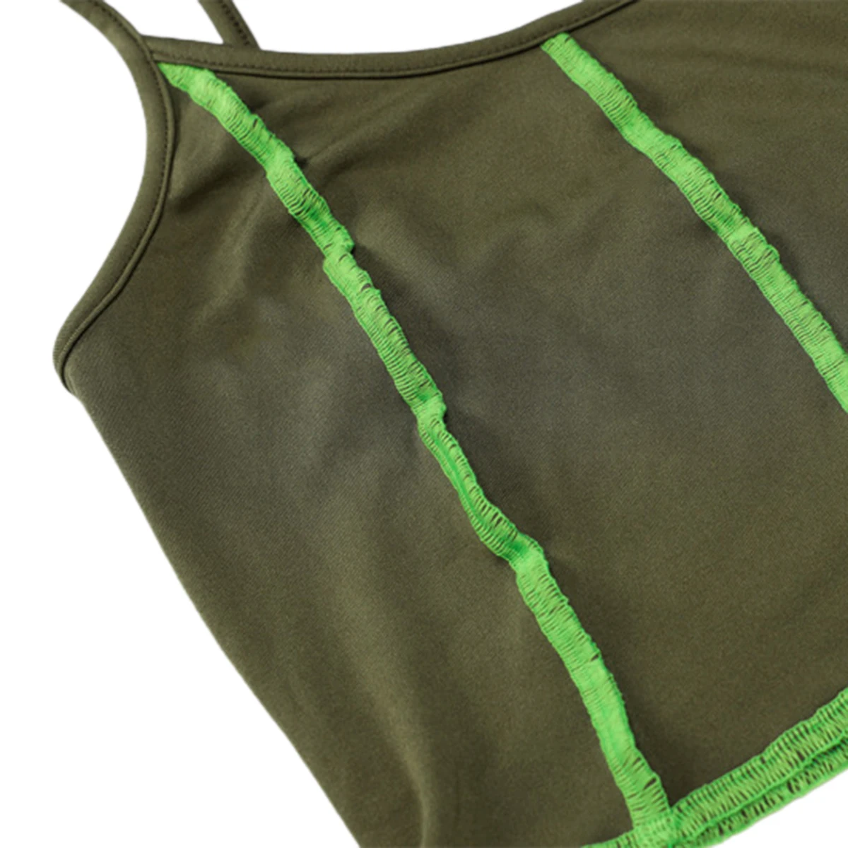 

Womens Sexy Camisole High Waist Skirt 2PCS Suit Stitching Exposed Navel Pullover Short Vest Top Female Fashion Army Green Sets