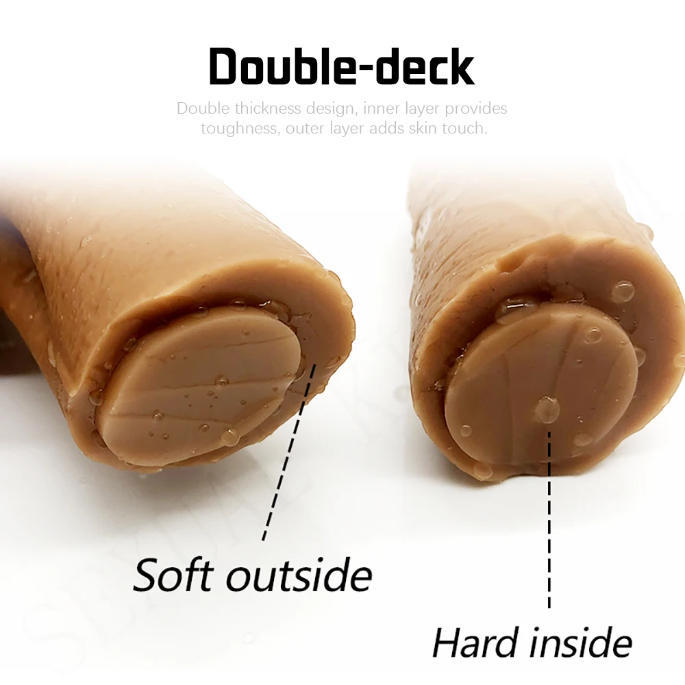 Огромный двухслойный силиконовый фаллоимитатор Iiquid мягкий реалистичный пенис