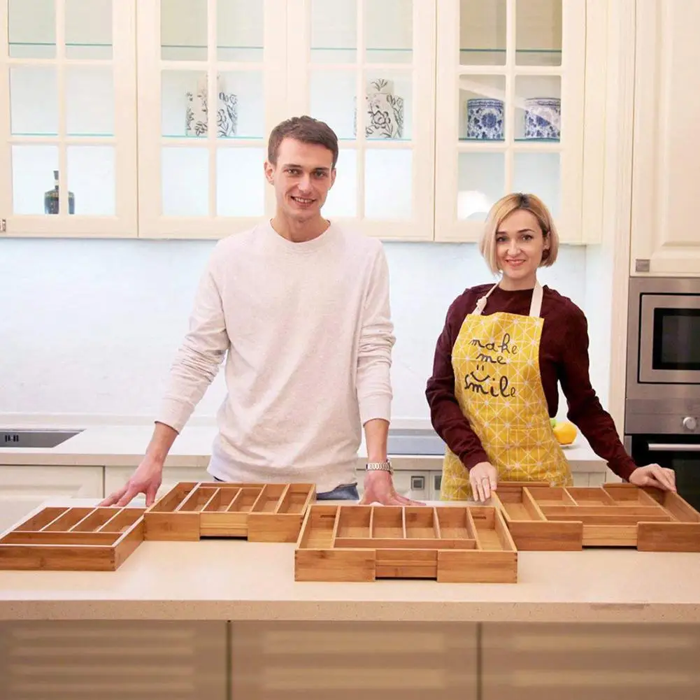 7 сетки Многофункциональный Кухня Высокое качество Выдвижной бамбуковый ящик