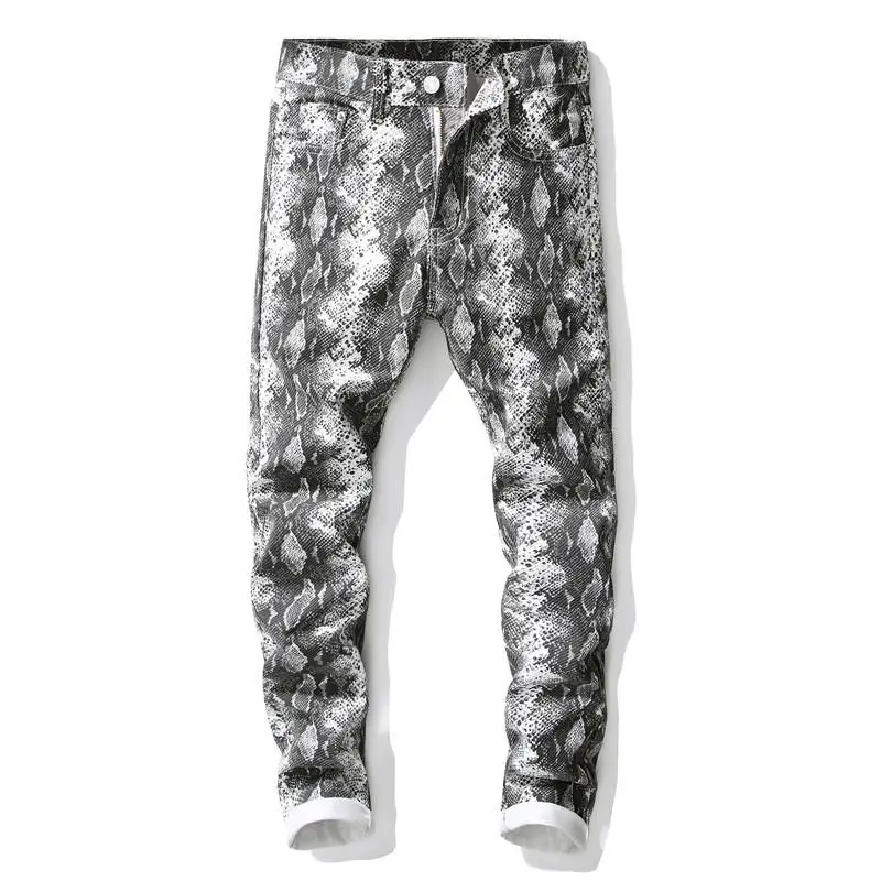 Men's Fashion Denim Washed Trousers Jeans Slim Straight Pants