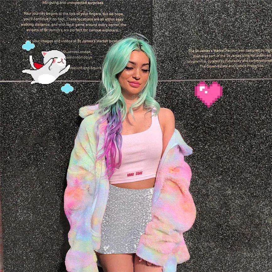 Женская куртка из искусственной шерсти с длинным рукавом на молнии | одежда