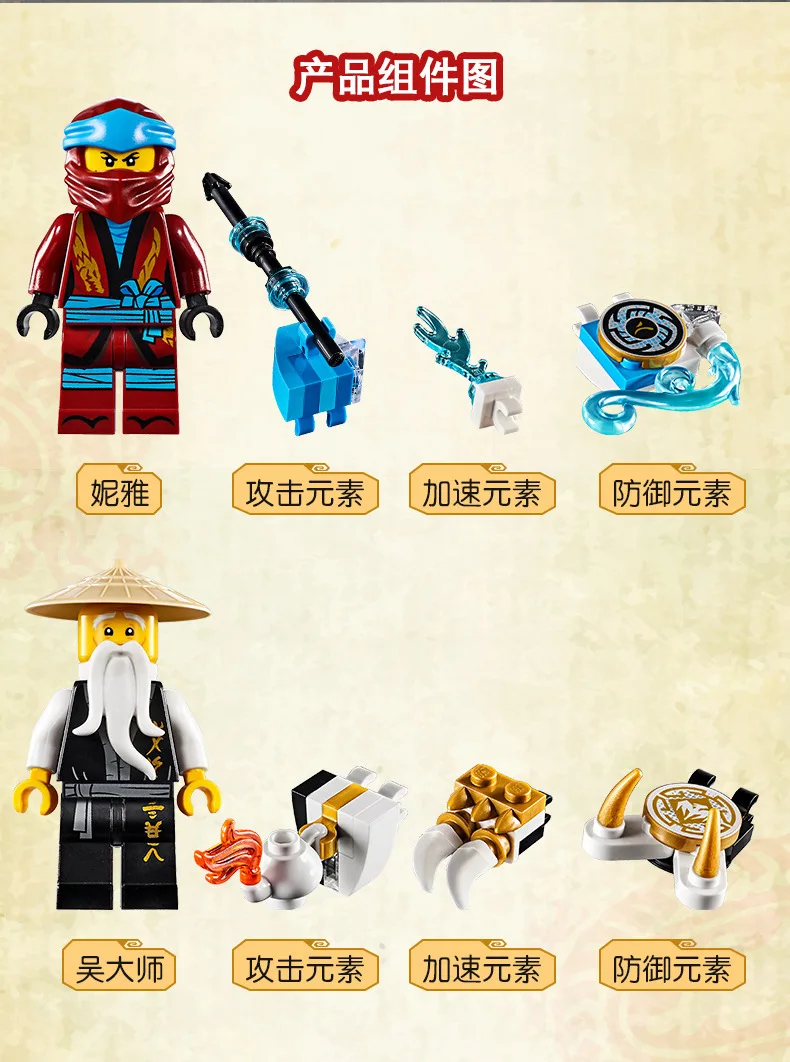 Ninjagoed Spinjitzu Nya Wu Lloyd vs Garmadon строительные блоки комплект кирпичи классический фильм