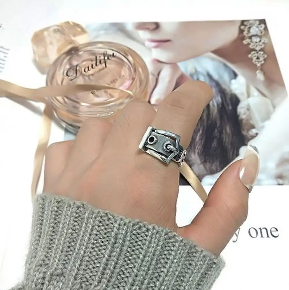 Мужские и женские серебряные кольца винтажные Регулируемые из тайского