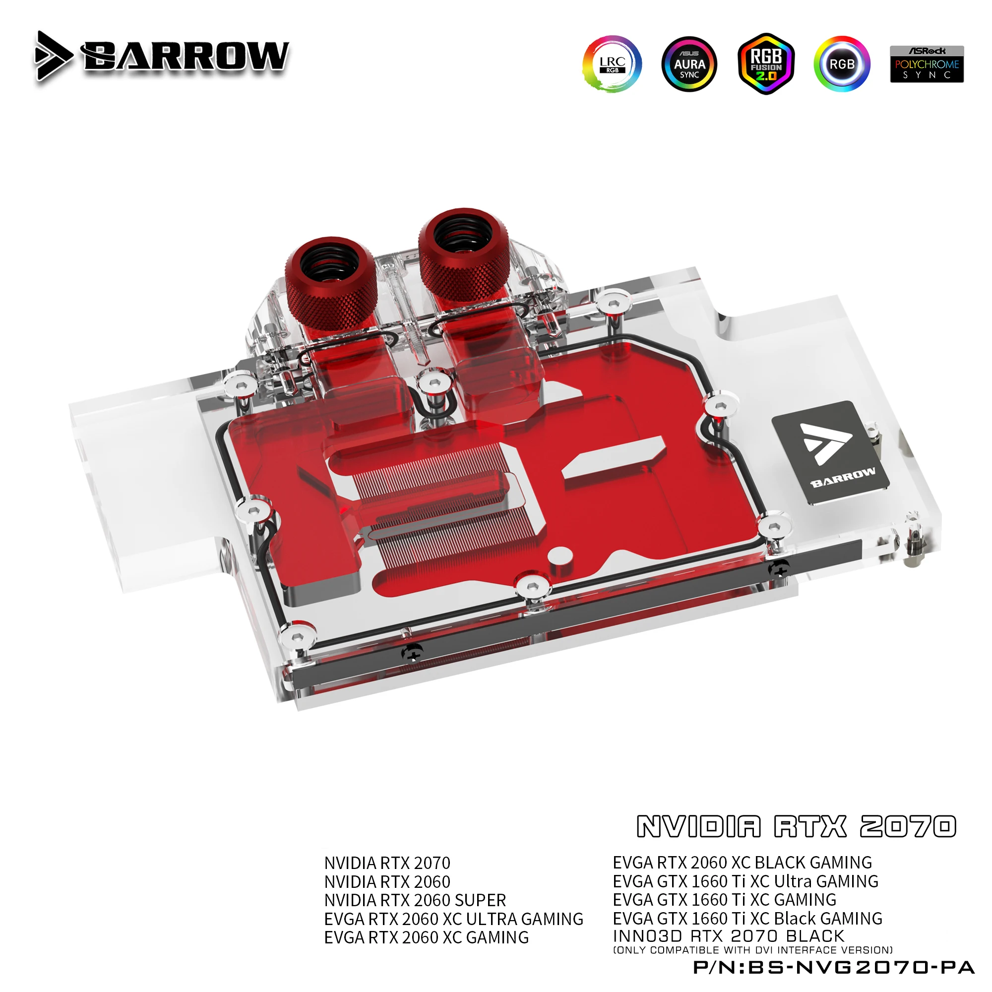 Barrow BS NVG2070 PA Полностью Закрытые блоки для водяного Охлаждения видеокарты