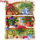 5D алмазная живопись цветок ваза с ромашками кактус витрина DIY Алмазная вышивка полный квадрат круглая дрель Алмазная мозаика Искусство 2020