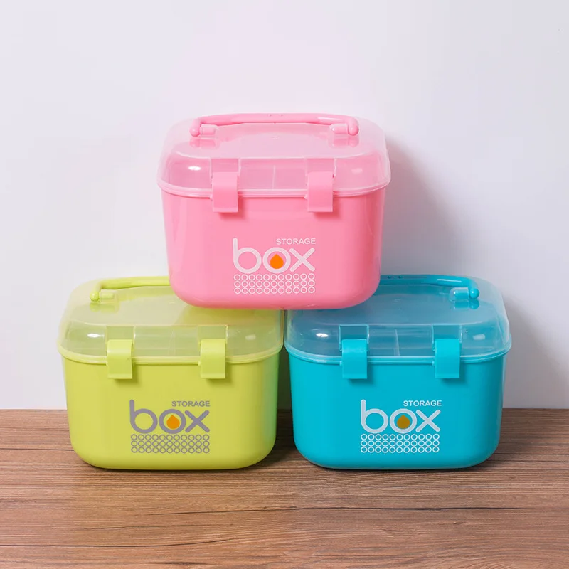 

Portable Small Medicine Storage Box Cosmetics Jewelry Sundries Storage Box Sewing Box Family Storage Expert Travel Assistant