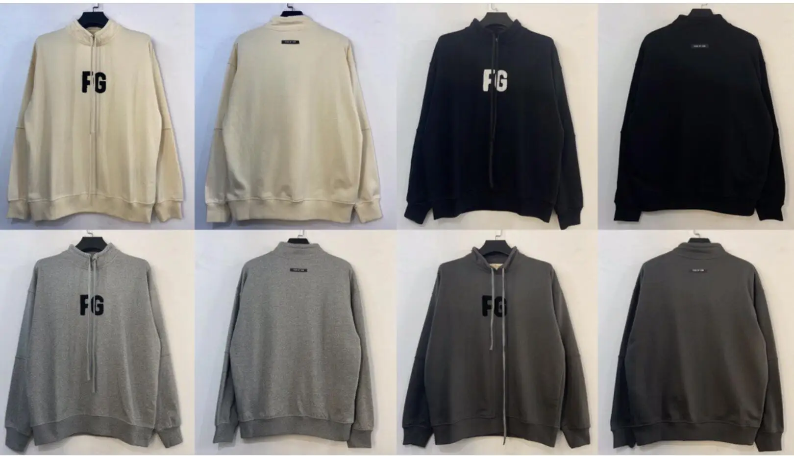 

The sixth season of wealthy stand collar pullover round neck terry logo FG embroidery men women sports sweatshirt