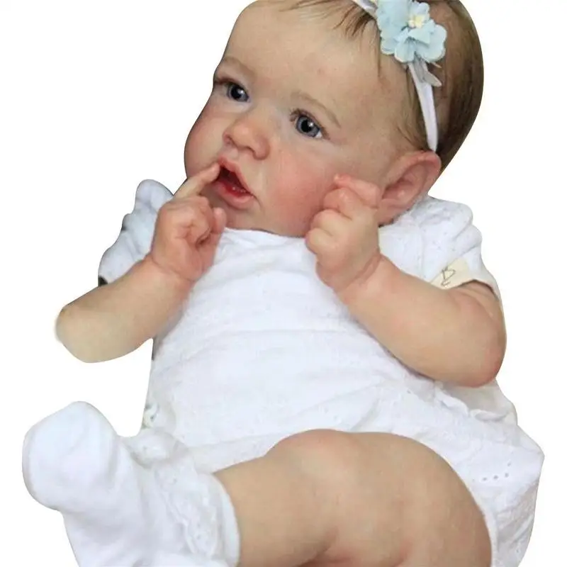 

22'' Sweet Newborn Baby Girl Realistic Toy DIY Soft Newborn Baby Toy Christmas Realistic Vinyl Gift Baby Girl Sil O0D6
